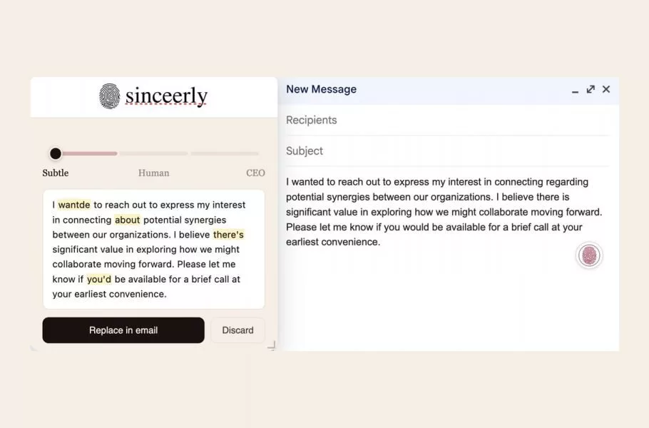 ابزار Sinceerly