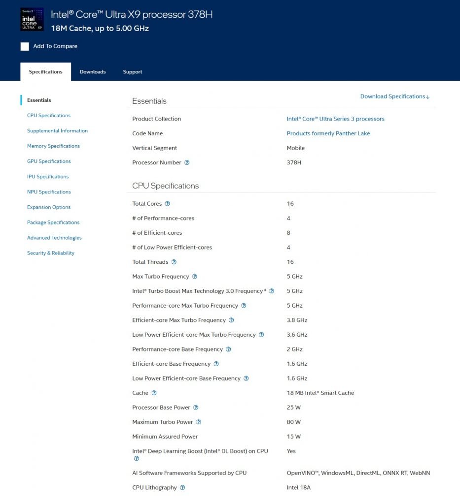 اینتل پردازنده Core Ultra X9 378H را معرفی کرد؛ مشخصاتی مشابه Ultra X7 368H اما با تفاوتی مهم