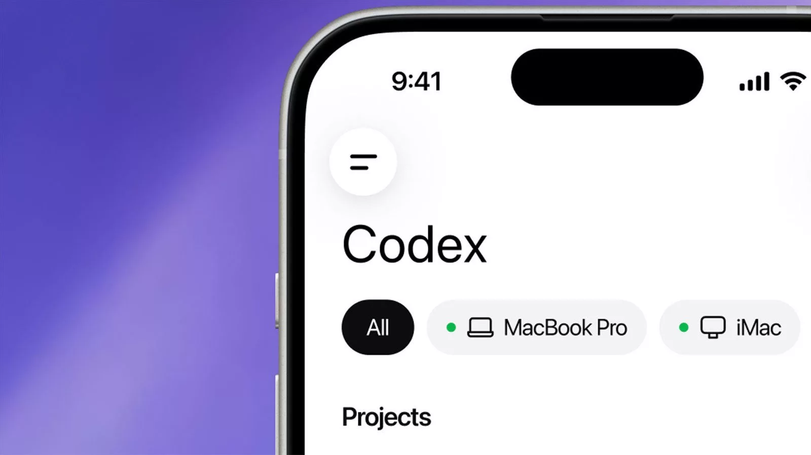 Codex روی موبایل