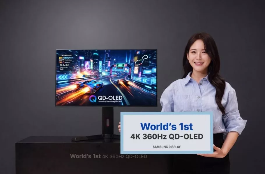 سامسونگ از اولین پنل QD-OLED 4K با نرخ نوسازی ۳۶۰ هرتزی رونمایی کرد