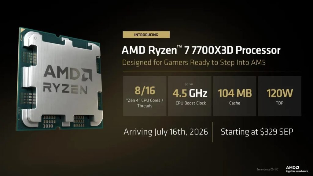 AMD از پردازنده اقتصادی رایزن 7700X3D رونمایی کرد؛ بازگشت 5800X3D پس از سال‌ها