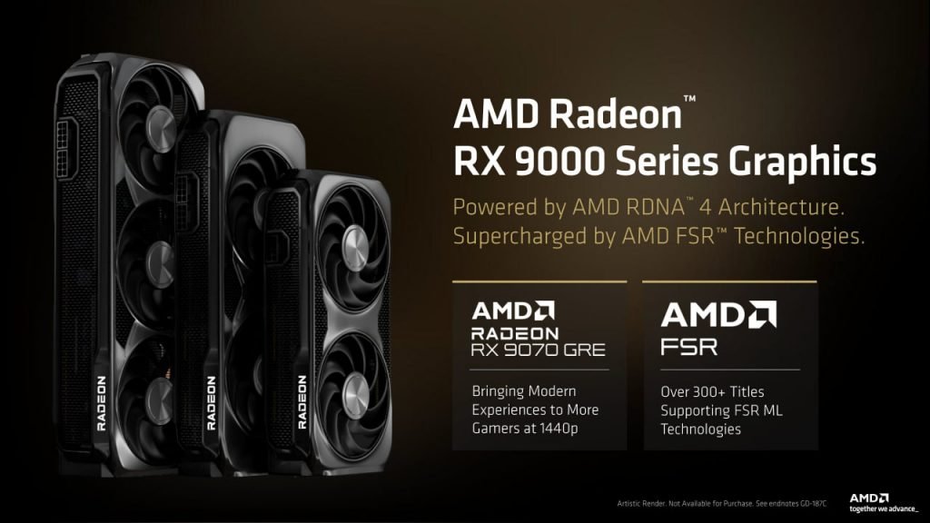 AMD از کارت گرافیک Radeon RX 9070 GRE رونمایی کرد؛ سریع‌تر از RTX 5060 Ti
