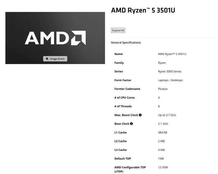 AMD معماری 7 ساله +Zen را با پردازندههای لپتاپ Ryzen 3 3100U و Ryzen 5 3501U احیا کرد AMD معماری 7 ساله +Zen را با پردازندههای لپتاپ Ryzen 3 3100U و Ryzen 5 3501U احیا کرد