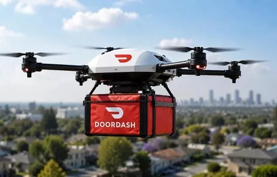 تحویل غذا با پهپاد DoorDash