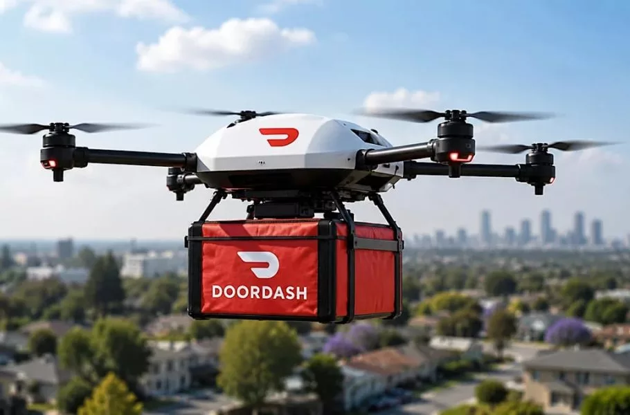 تحویل غذا با پهپاد DoorDash