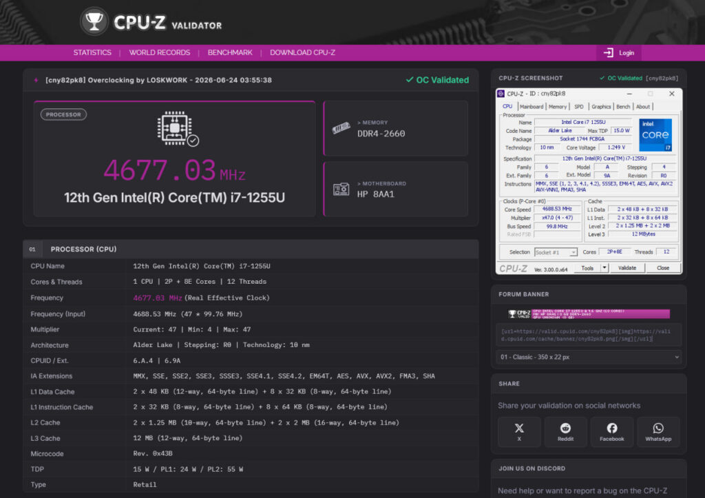 اعتبارسنجی XOC در CPU-Z
