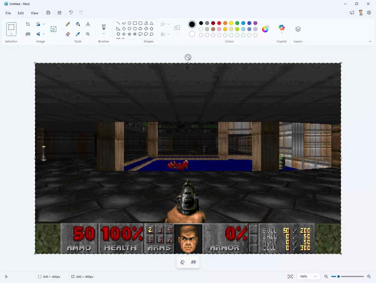 بازی Doom با نرخ ۳۵ فریم‌برثانیه روی مایکروسافت Paint اجرا شد [تماشا کنید]