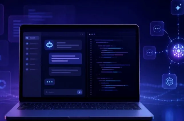 فضای کاری دسکتاپ هوش مصنوعی در کنار ابزار کدنویسی