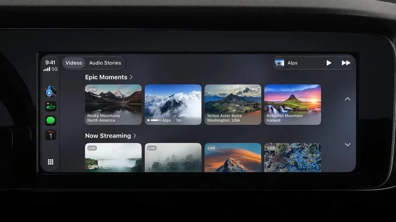  برنامه‌های ویدیویی در CarPlay