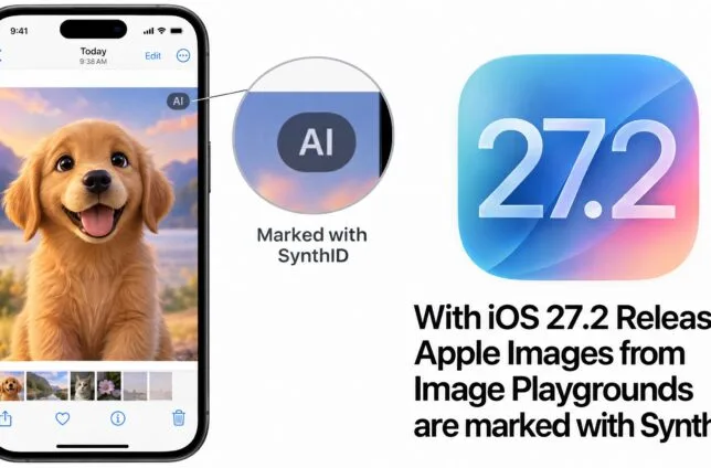 اپل در iOS 27.2 به تصاویر تولیدشده با هوش مصنوعی واترمارک نامرئی گوگل اضافه می‌کند