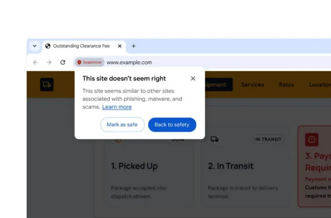 قابلیت امنیتی جدید کروم درباره سایتهای مشکوک هشدار میدهد قابلیت امنیتی جدید کروم درباره سایتهای مشکوک هشدار میدهد