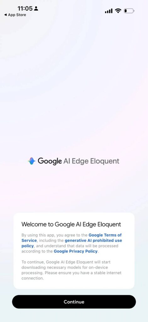 اپ Google AI Edge Eloquent <a href='https://sayeb.ir/tag/%da%af%d9%88%da%af%d9%84'></div>گوگل</a> برای آیفون